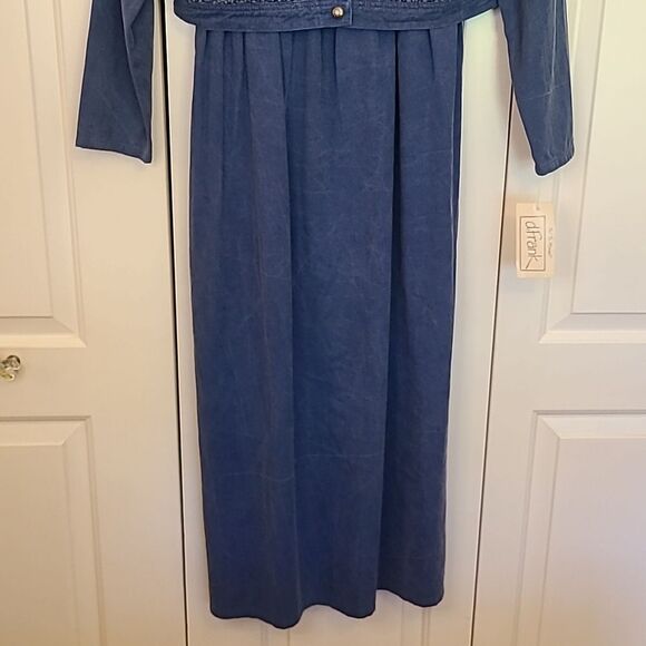 Vintage D. Frank 2 PC Sleeveless Denim  Tie Back Maxi Dress with Jacket Size 10 - Picture 4 of 16